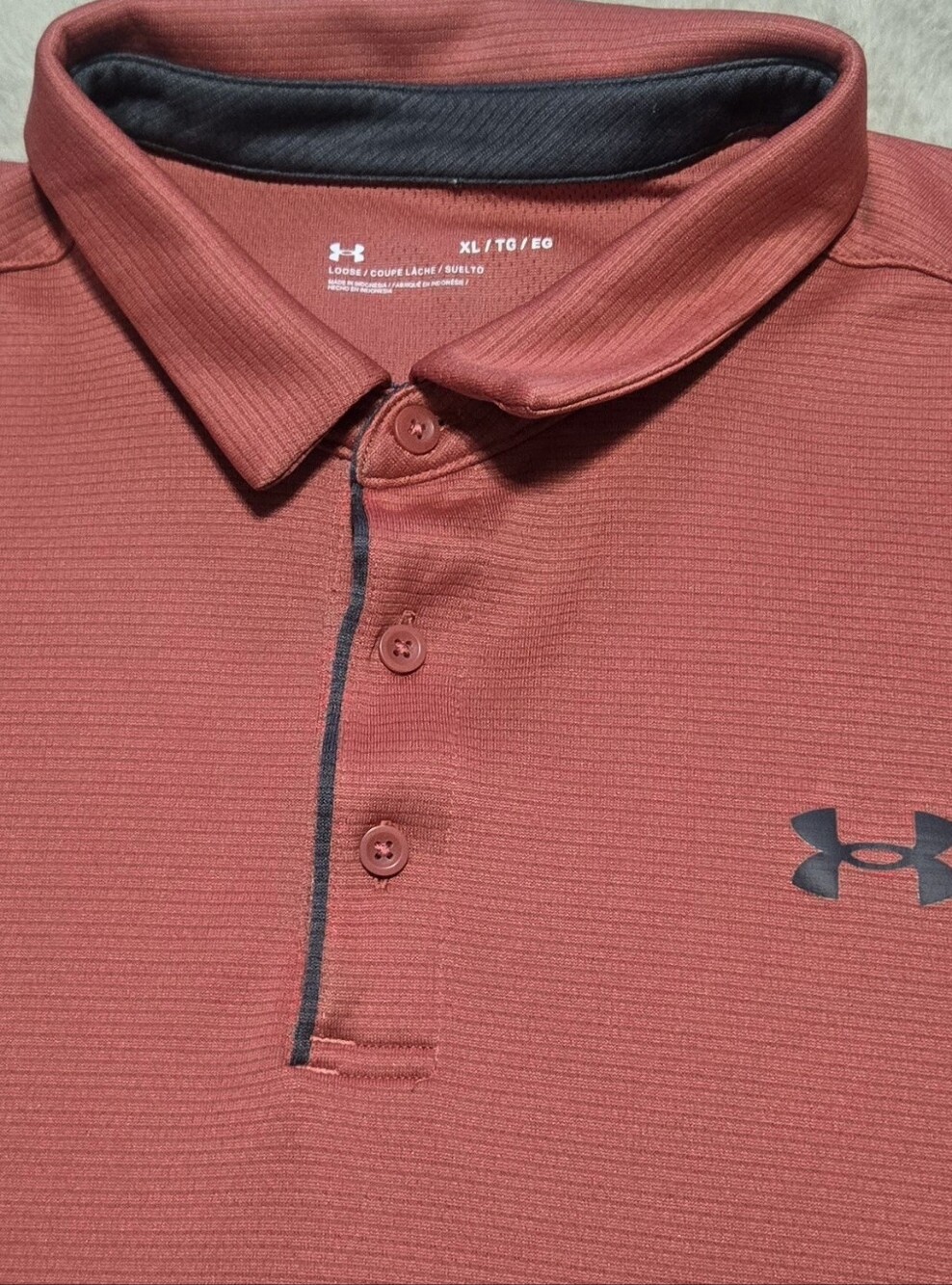 Under Armour Men's Rust Polo Size XL Performance Golf Polo Loose Fit